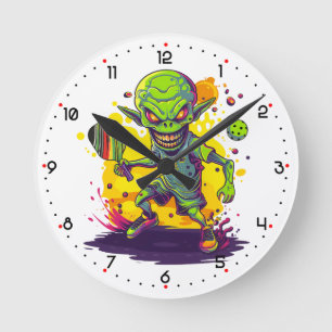 Pickleball Invader Pickleball  Round Clock