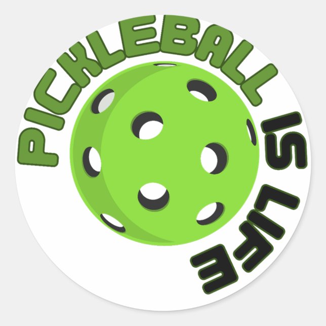 Pickleball is Life Classic Round Sticker (Front)