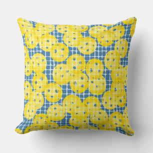 Pickleball is Life - Yellow on Dark Blue Throw Pillow