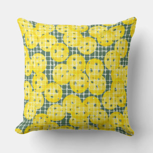 Pickleball is Life - Yellow on Green Throw Pillow
