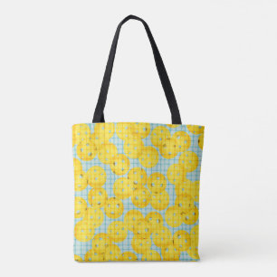 Pickleball is Life - Yellow on Light Blue Tote Bag