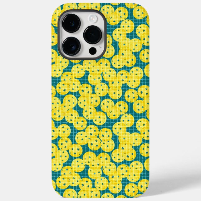 Pickleball is Life - Yellow on Teal Case-Mate iPhone Case (Back)