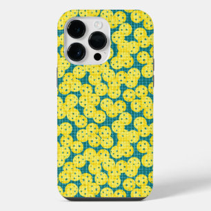 Pickleball is Life - Yellow on Teal iPhone 14 Pro Max Case