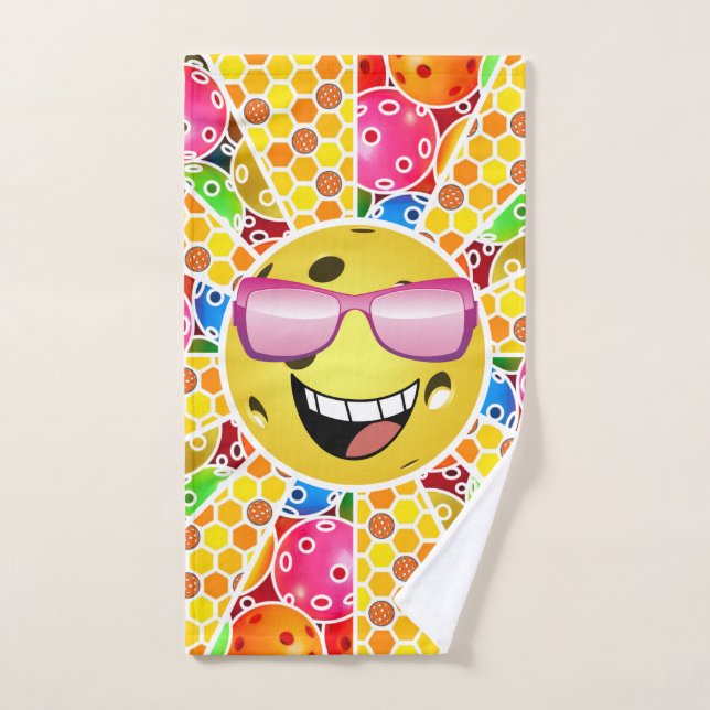 Pickleball is My Happy Place -  Colourful Graphic Hand Towel (Hand Towel)