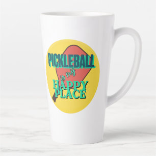 Pickleball is my happy place humour latte mug