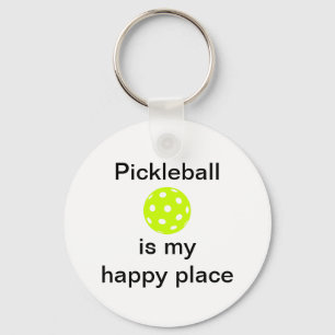 Pickleball Is My Happy Place Keychain