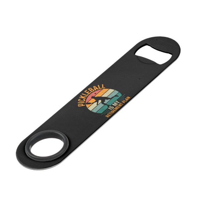 Pickleball Is My Retirement Plan Bar Key (Front Angled)