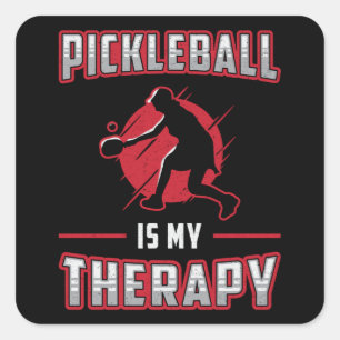 Pickleball Is My Therapy Paddle Pickleball Player Square Sticker