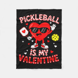 Pickleball is valentines heart women pickle ball fleece blanket