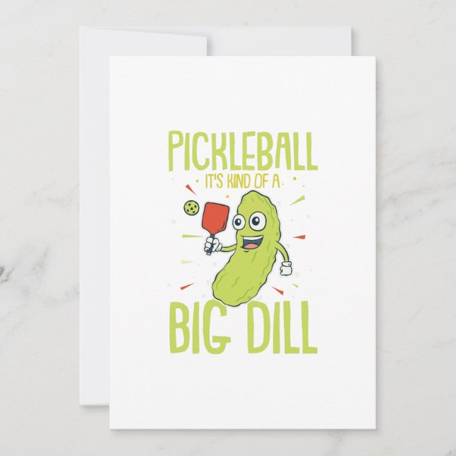 Pickleball It's Kind Of A Big Dill Fun Pun Gift Holiday Card (Front)