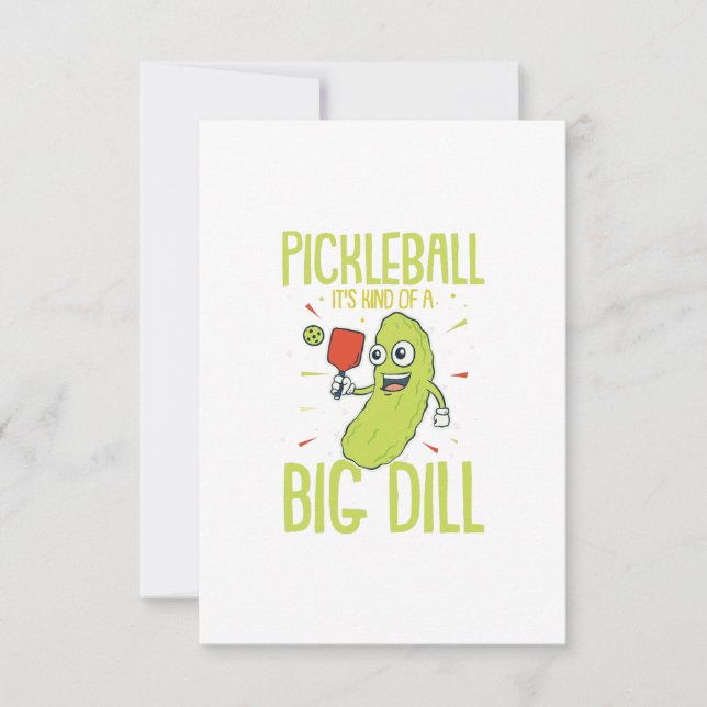Pickleball It's Kind Of A Big Dill Fun Pun Gift Thank You Card (Front)