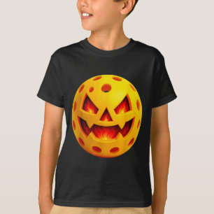 Pickleball Jack O Lantern Pumpkin Face Happy Hallo T-Shirt