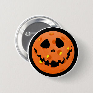 Pickleball Jack-o'-Lantern Skeleton Halloween 2 Inch Round Button