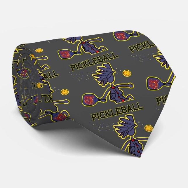 Pickleball Joy Background Choice Neck Tie (Rolled)