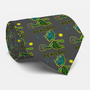 Pickleball Joy Green w/ Background Choice Neck Tie