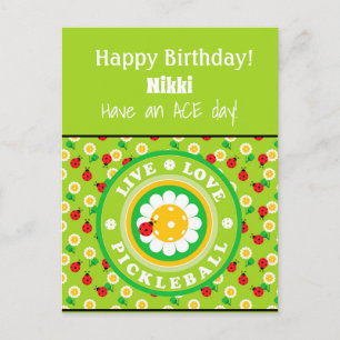 Pickleball Joyeux Anniversaire Cute Carte personna
