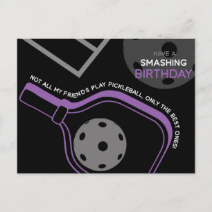 Pickleball Joyeux Anniversaire Noir Carte personna
