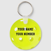 Pickleball Keychain ID Tag YOUR NAME & Number (Front)