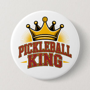 Pickleball King 3 Inch Round Button
