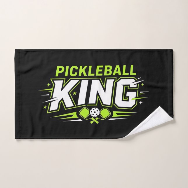 Pickleball King Funny Pickleball Paddle Hand Towel (Hand Towel)