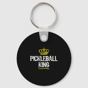 Pickleball King Men Boys Player Funny Cool Keychain
