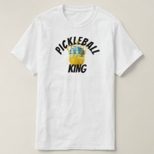 Pickleball King Yellow Pickleball Wearing a Crown T-Shirt