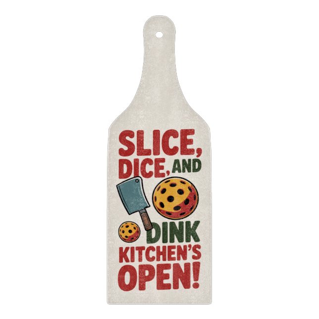 Pickleball Kitchen’s Open Funny Paddle Cutting Board (Front)