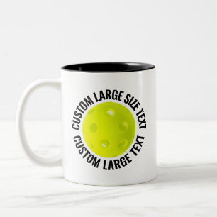 Pickleball & Large Text BLACK 11oz Custom Two-Tone Coffee Mug