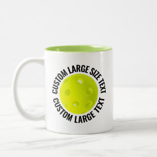Pickleball & Large Text LIME GREEN 11oz Custom Two-Tone Coffee Mug