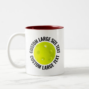 Pickleball & Large Text MAROON 11oz Custom Two-Tone Coffee Mug