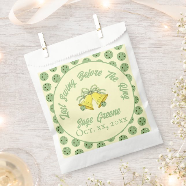Pickleball Last Swing Before the Ring Sage & Cream Favour Bag (Clipped)
