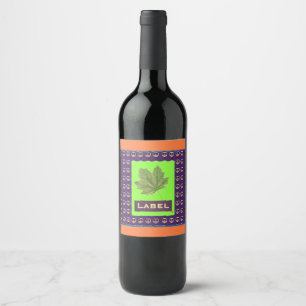 Pickleball Leaf  Customize Wine Label