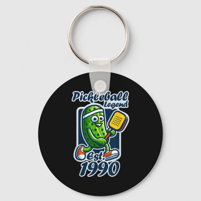 Pickleball legend established 1990 retro 36th keychain (Front)