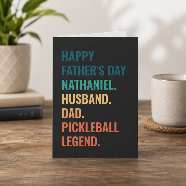 Pickleball Legend Personalized Father's Day Holiday Card (Add name to personalize. All text is editable, edit as required. )