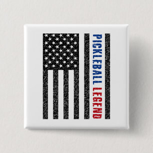 Pickleball Legend USA 2 Inch Square Button