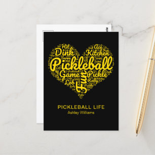 Pickleball Life Word Art Typography Personalized Postcard