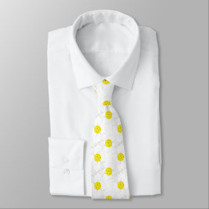 Pickleball Line Art Neck Tie