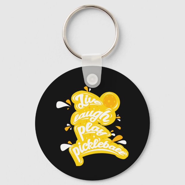 Pickleball - Live Laugh Play Pickleball Keychain (Front)