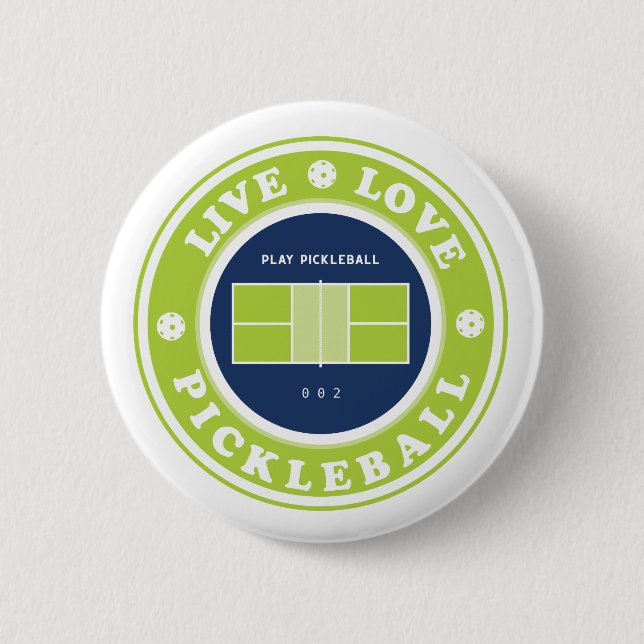 Pickleball: live life pickleball button (Front)