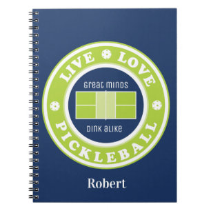 Pickleball: live, love, pickleball, custom text   notebook