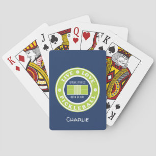 Pickleball: live, love, pickleball, custom text  playing cards