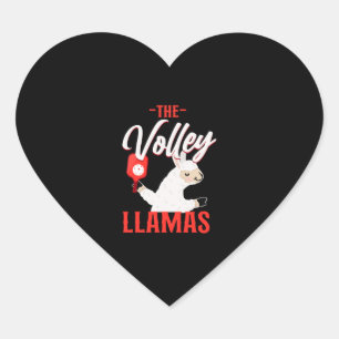 Pickleball Llama The Volley Llamas Heart Sticker
