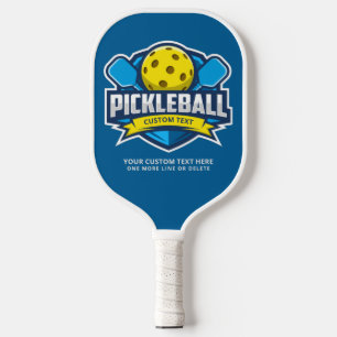 Pickleball Logo Patch 3 Lines Custom Text Pickleball Paddle