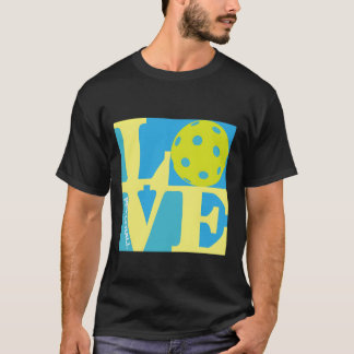 Pickleball Love blue green yellow girl T-Shirt