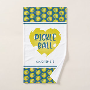 Pickleball Love Heart Custom Colour Personalized Hand Towel
