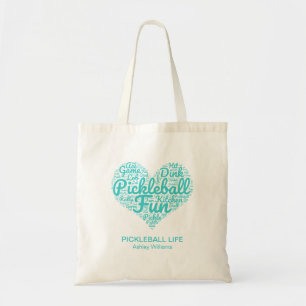 Pickleball Love Personalized Word Art Typography Tote Bag
