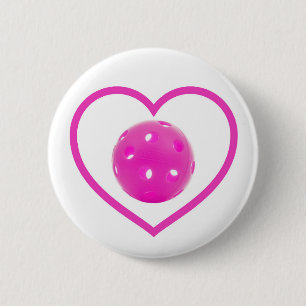 Pickleball love pink pickle ball sport pink 2 inch round button
