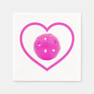 Pickleball love pink pickle ball sport pink napkin