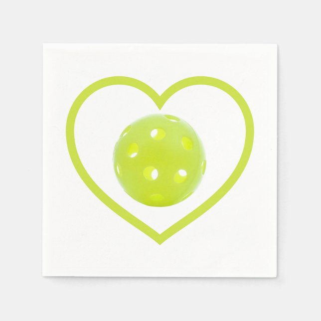 pickleball love yellow pickle ball napkin (Front)
