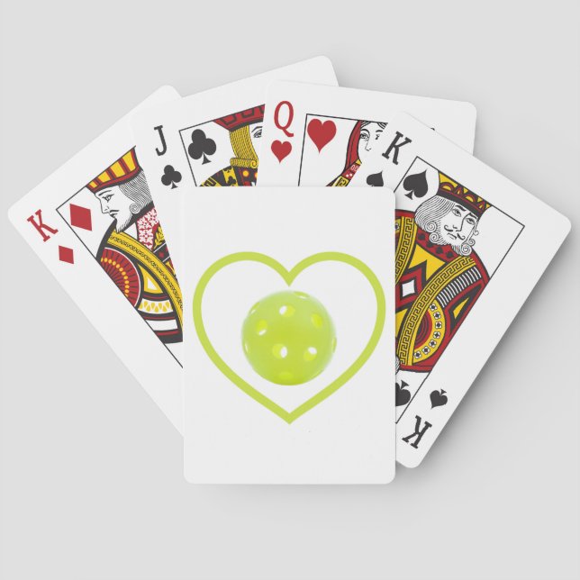 pickleball love yellow pickle ball playing cards (Back)